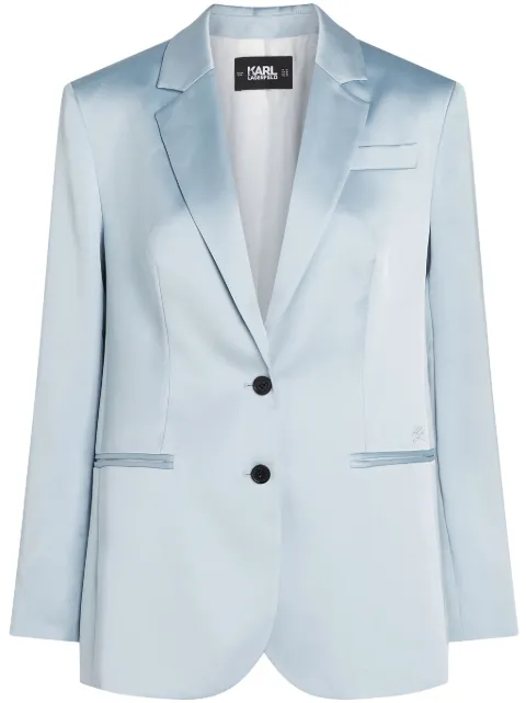 Karl Lagerfeld single-breasted satin blazer Blue 241W1405303