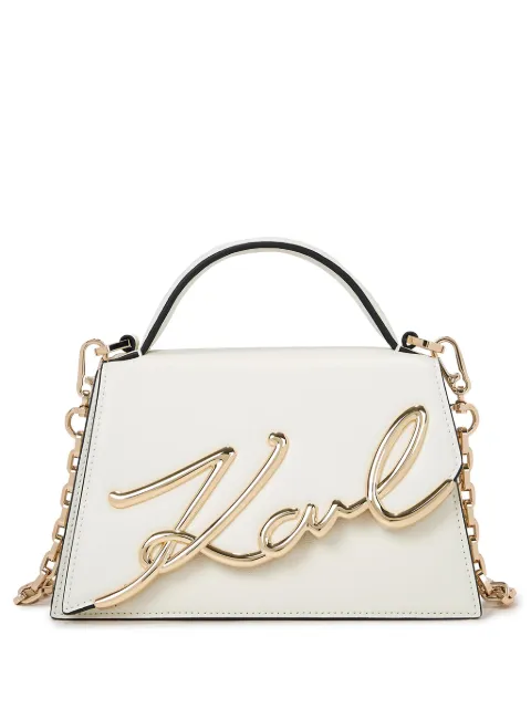 Karl Lagerfeld small K/Signature leather cross body bag White A1W30038110