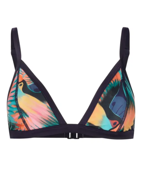 Duskii tropical-print triangle bikini top Multicolour DLT23096T