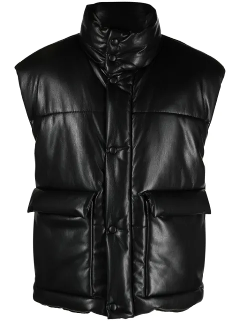 Nanushka Jovan faux-leather quilted gilet Black NM23CRTP00299