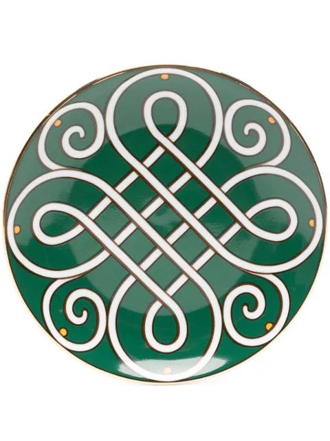 La DoubleJ graphic-print porcelain plate Green DIS0077CER001CRL0007