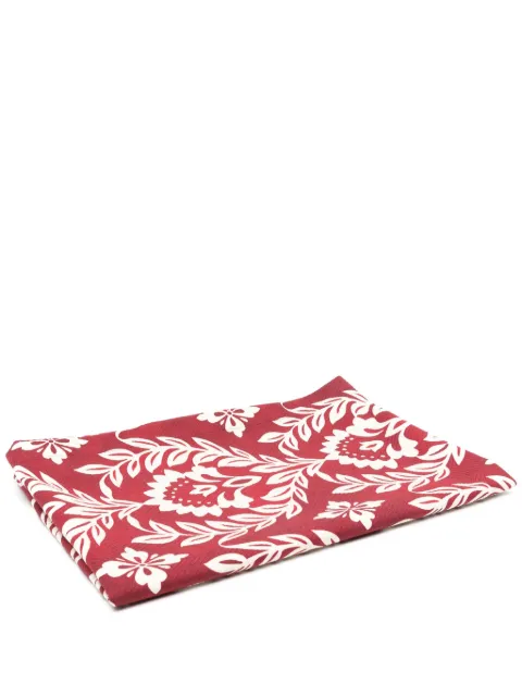 La DoubleJ floral-print herringbone table runner Red RUN0001COT040GRL0012