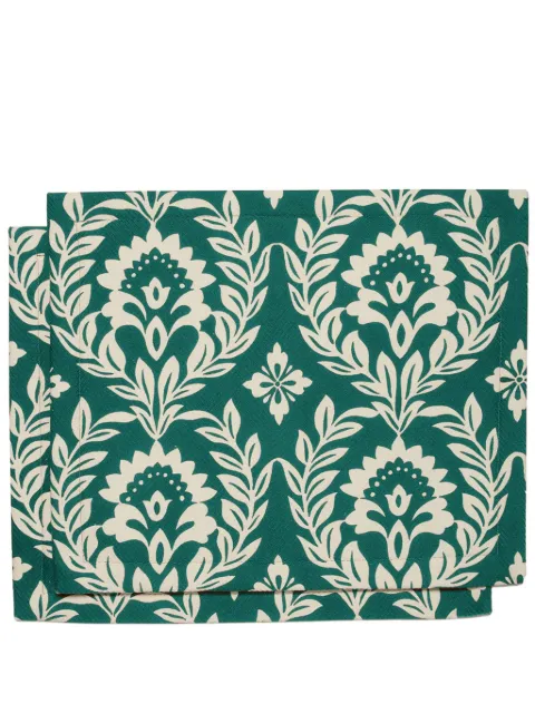La DoubleJ leaf-print linen placemats (set of two) Green TBM0001COT040GRL0005