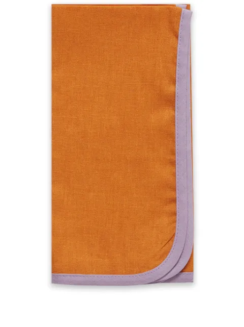 La DoubleJ contrast-trim linen napkins (set of two) Orange NAP0010LIN006RAI0035