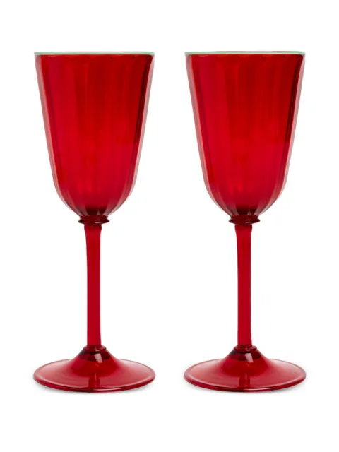 La DoubleJ Rainbow wine glasses (set of two) Red GLA0020MUR001RED0001