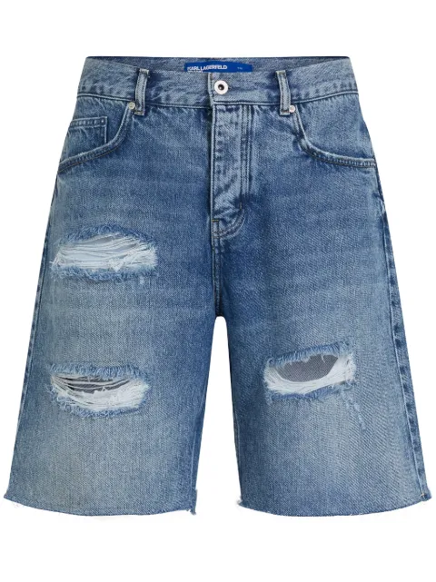 Karl Lagerfeld Jeans distressed denim shorts Blue 241D1117210