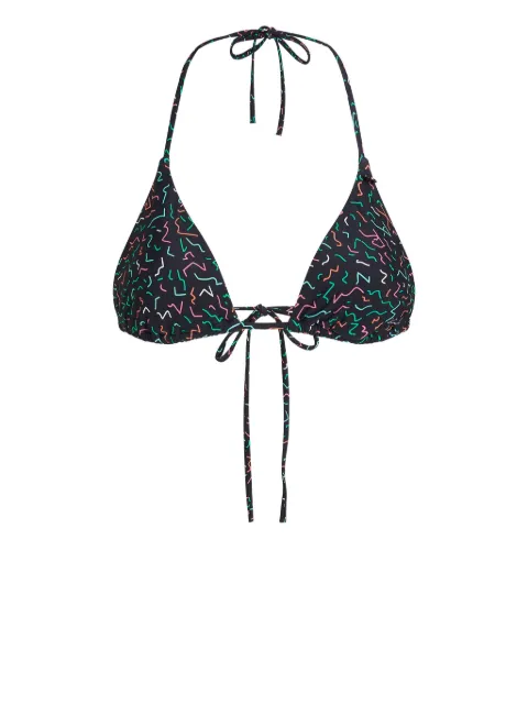 Karl Lagerfeld geometric-print triangle bikini top Black 241W2215R30