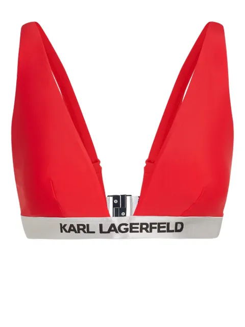 Karl Lagerfeld logo-underband triangle bikini top Red 240W2218433