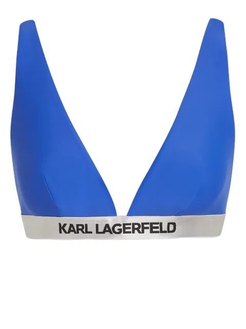 Karl Lagerfeld logo-underband triangle bikini top Blue 240W2218172