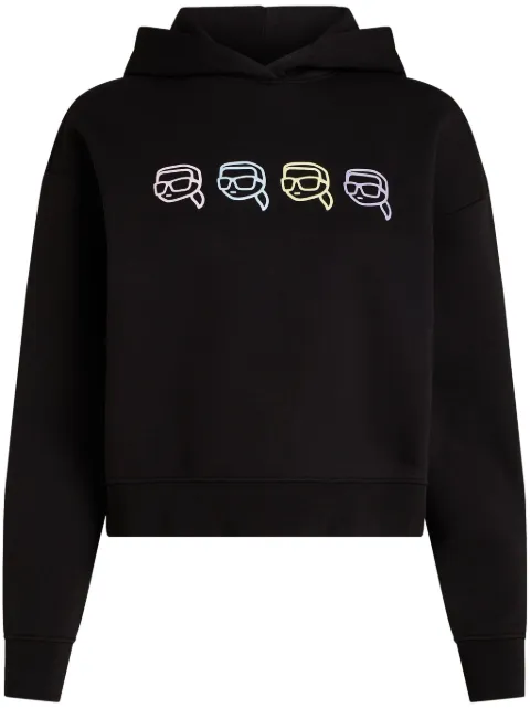 Karl Lagerfeld Ikon Outline organic-cotton hoodie Black 241W1800999