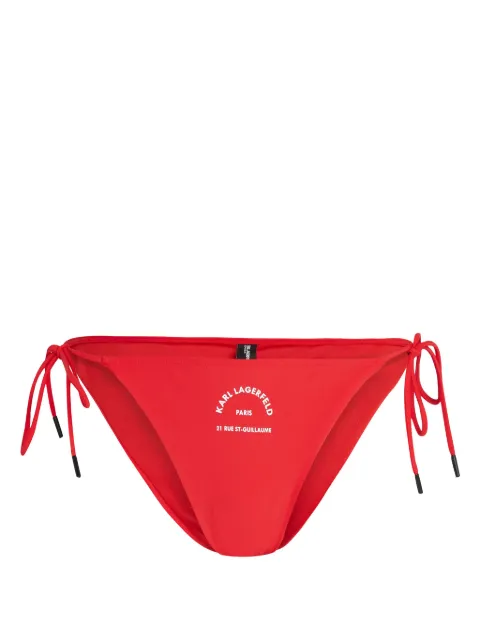 Karl Lagerfeld logo-print string bikini bottoms Red 230W2216433