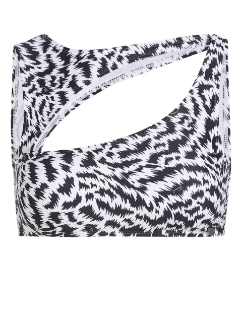 Karl Lagerfeld animal-print cut-out bikini top Black 241W2219R32