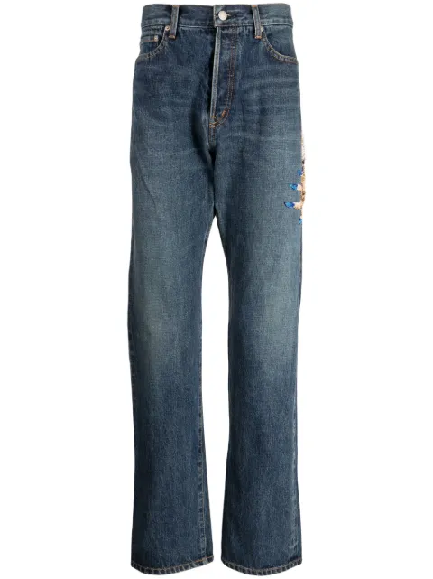 Undercover bead-embellished straight-leg jeans Blue UC2C45092