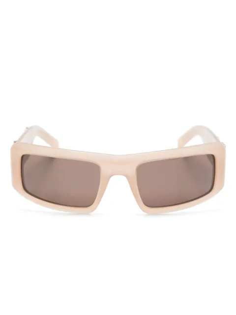 Palm Angels Eyewear logo-plaque rectangle-frame sunglasses Brown PERI044F23PLA0011764