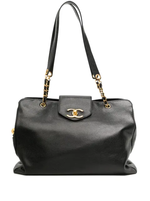 CHANEL Pre-Owned Supermodel leather tote bag Black FF1340