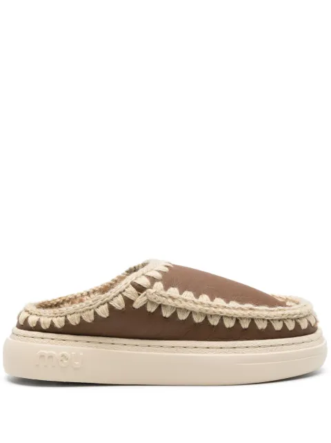 Mou leather slippers Brown MUFW411010B