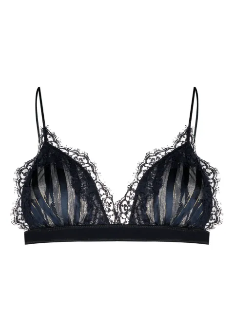 Oséree lurex lace-trim bra Blue ODB132