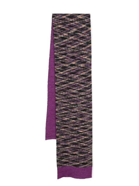 Missoni patterned-intarsia reversible scarf Purple SCAFWM9143