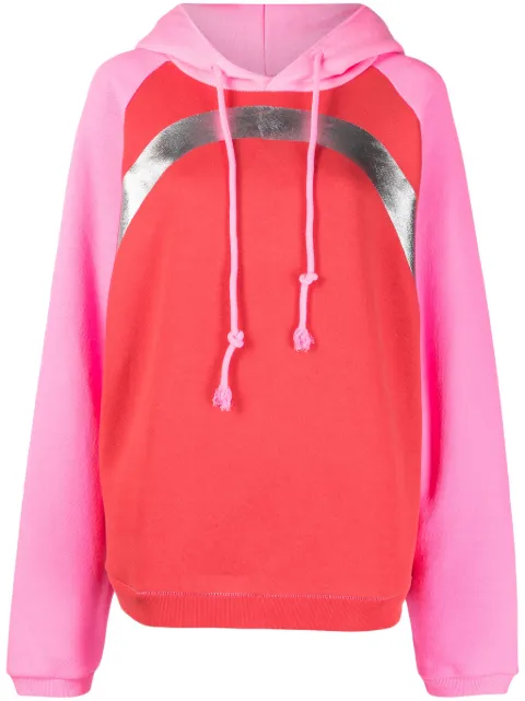 ERL colour-blocked cotton hoodie Pink ERL07T033
