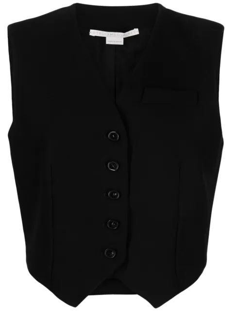 Stella McCartney sleeveless virgin wool waistcoat Black 6900043CU750