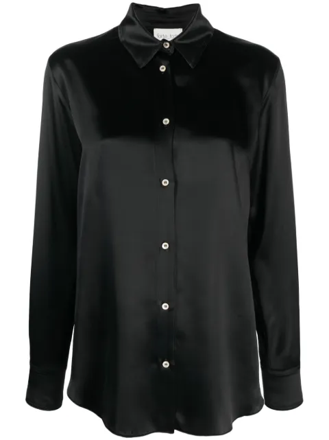 Forte Forte satin-finish long-sleeve shirt Black 11153MYSHIRT