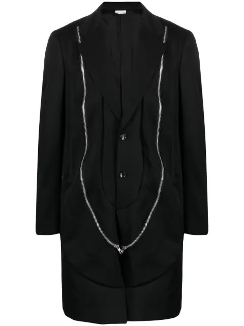 Comme des Garçons Homme Plus zip-detailed wool coat Black PLJ038