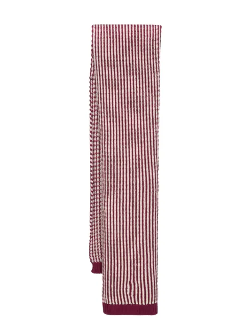 Missoni striped knitted wool scarf White SC13WOD9148
