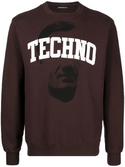 Undercover slogan-print cotton sweatshirt Brown UC2C48912
