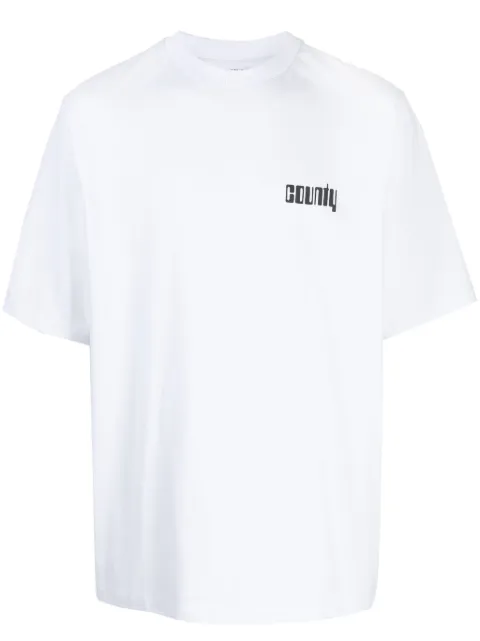 COUNTY OF MILAN logo-print T-shirt White CMAA054F23JER0090110