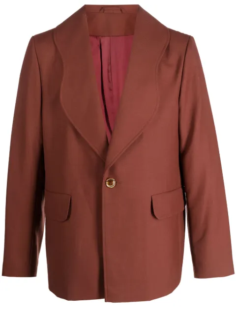 Séfr scallop-lapels single-breasted blazer Orange PEACEBLAZER