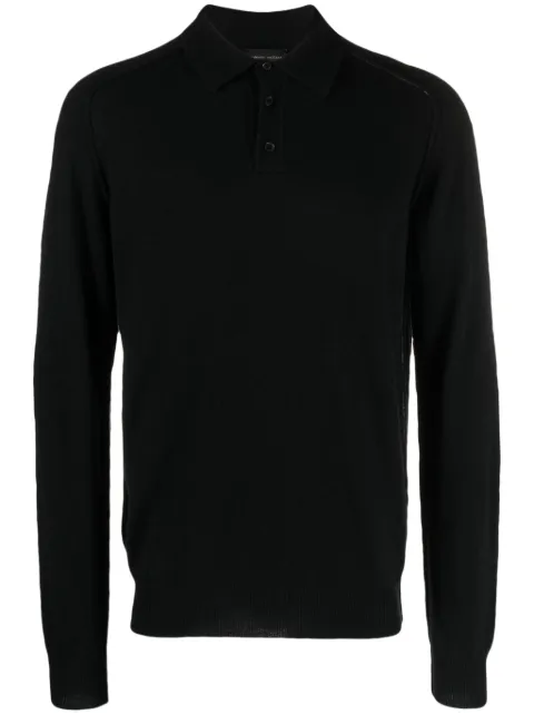 Roberto Collina long-sleeve polo shirt Black RP38004