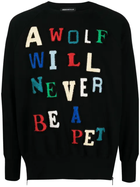 Undercover patch-lettering cotton sweatshirt Black UC2C48112