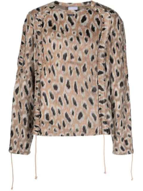 BLUEMARBLE leopard-print brushed-finish jumper Neutrals TS10FU05B23