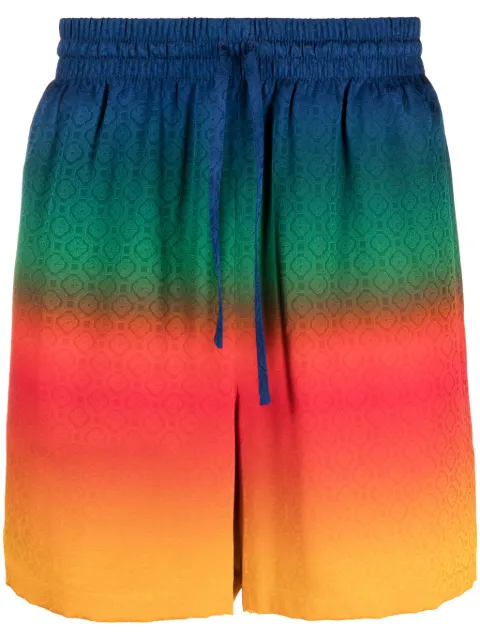 Casablanca Peace Gradient silk shorts Blue MF23TR012