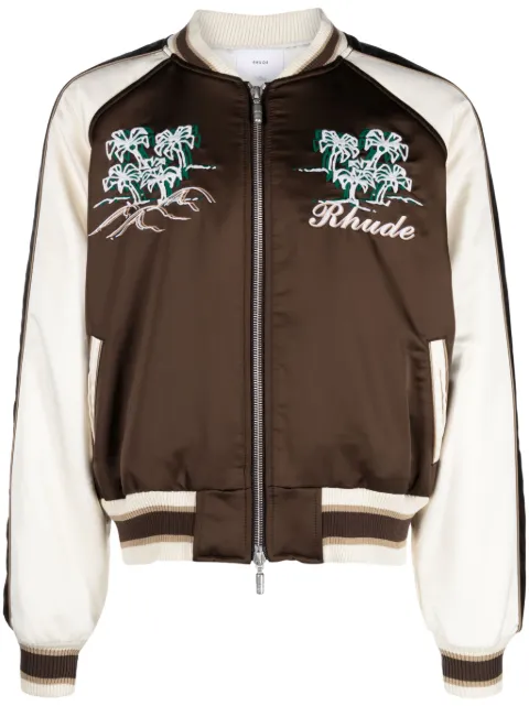 RHUDE Souvenir embroidered bomber jacket Brown RHPF23JA02153676