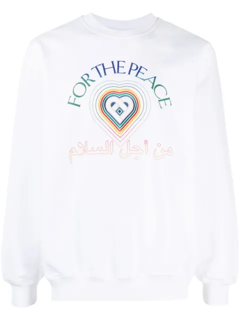 Casablanca Peace Gradient-print cotton sweatshirt White MF23JTP001