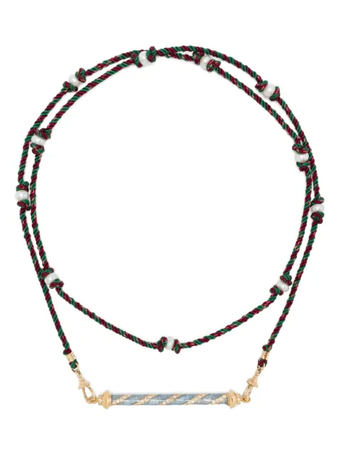 Marie Lichtenberg 18kt yellow gold Candy Cane diamond necklace Blue ML00794