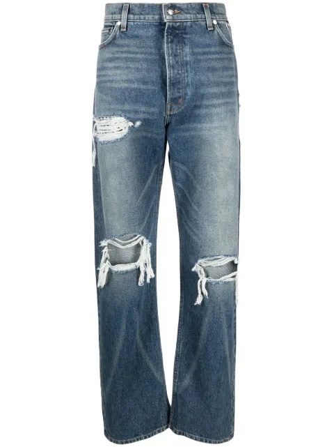 RHUDE Boxer distressed straight-leg jeans Blue RHPF23PA09012032