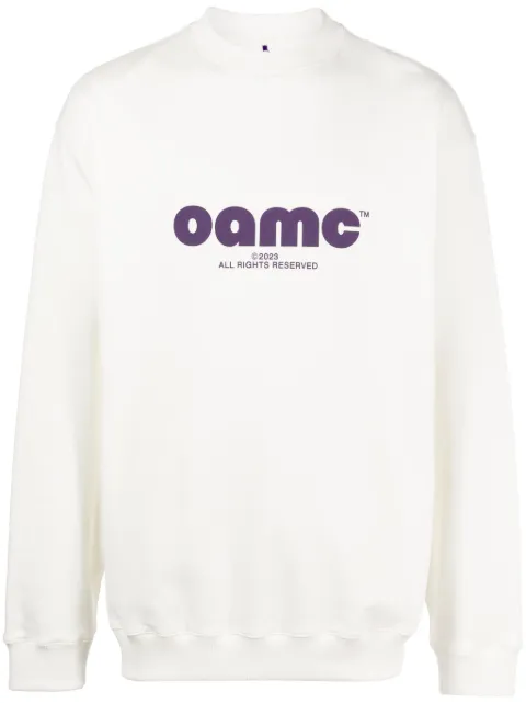 OAMC logo-print crew-neck sweatshirt White 23A28OAJ15COT00910