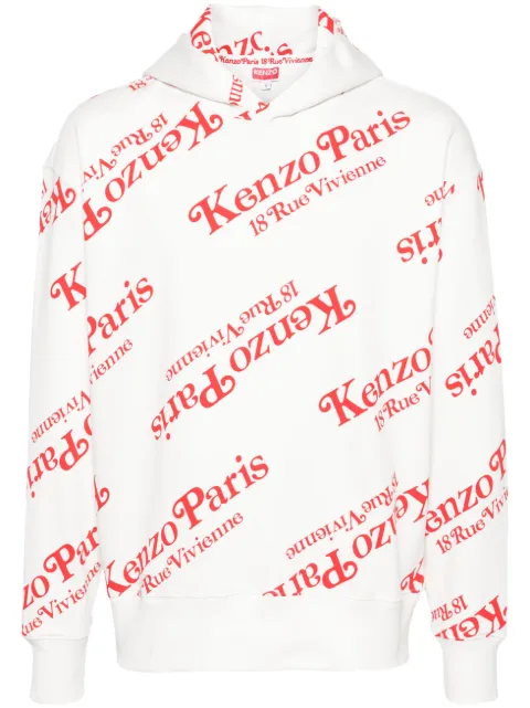 Kenzo x Verdy monogram-pattern hoodie White FE58SW0074MG