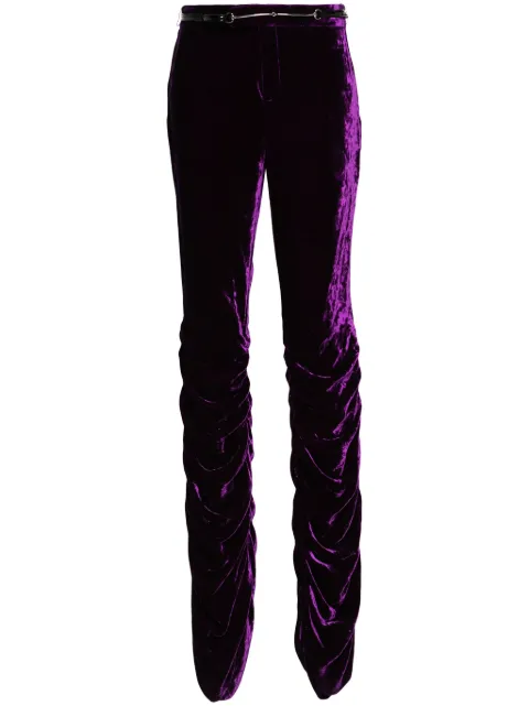 Gucci low-rise slim-fit velvet trousers Purple 755604Z8BMQ