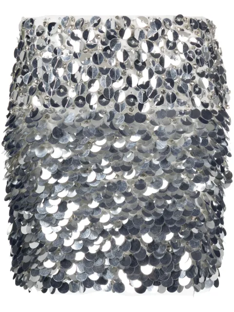 DES PHEMMES high-waisted sequin-embellished skirt Silver DP651N