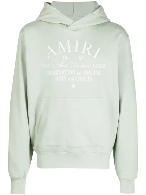 AMIRI logo-print cotton hoodie Green AW23MJG018