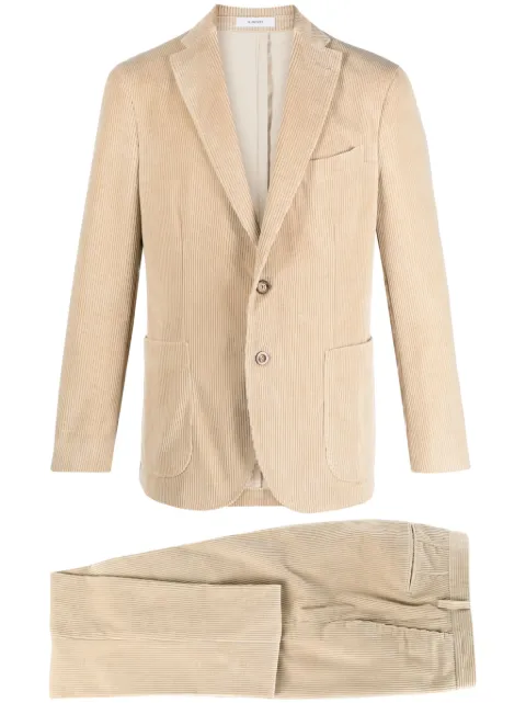 Boglioli single-breasted corduroy suit Neutrals N1382EFA0104