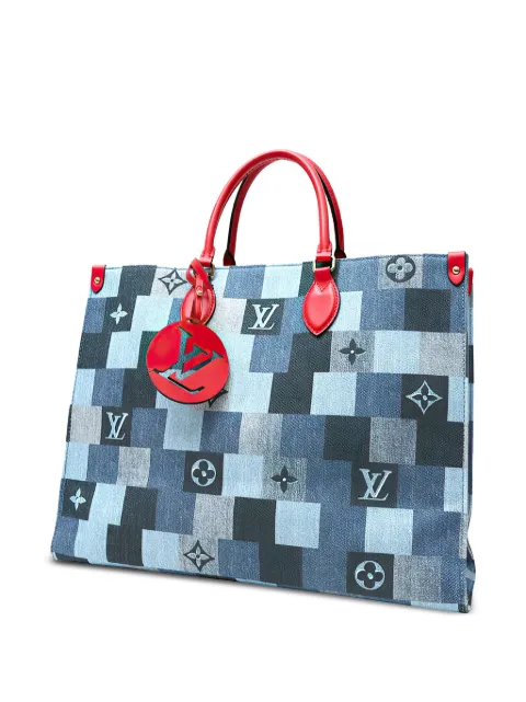 Louis Vuitton Pre-Owned pre-owned Onthego denim shopping tote Blue 397399