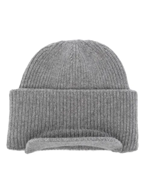 Laneus flat-peak virgin wool beanie Grey ACD320