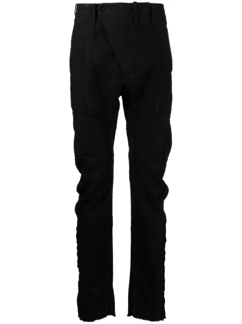 Masnada ribbed cotton tapered trousers Black M3152