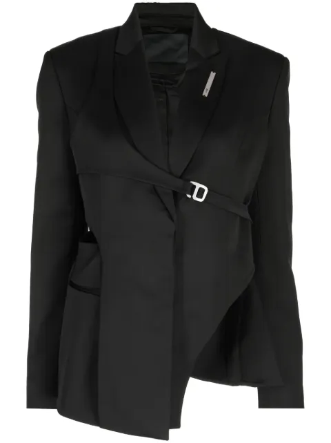 HELIOT EMIL logo-plaque asymmetric-design blazer Black HEW04012M02