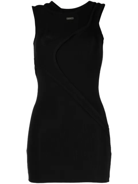 HELIOT EMIL cut-out detailing ribbed-knit dress Black HEW11028
