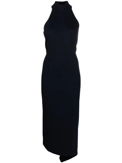 FENDI funnel-neck sleeveless ribbed-knit dress Blue FZDB93AOEZ